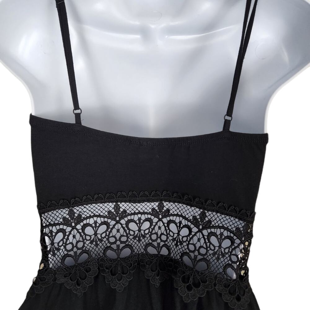 TopShop Black Lace Crochet Insert Sundress Size 4 - Picture 7 of 10